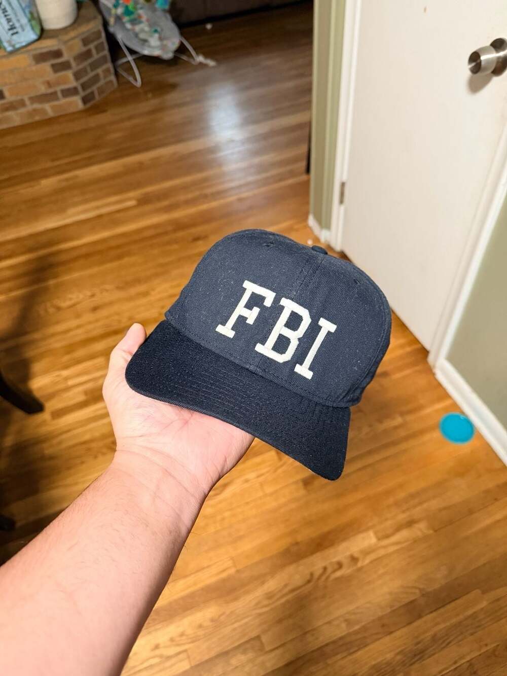 Vintage New Era Fbi Pro Model  Navy Blue Snapback Cap Hat